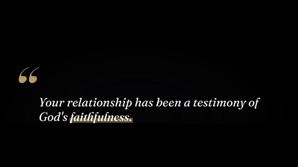 A toast quote in white serif italic with the word faithfulness highlighted in gold